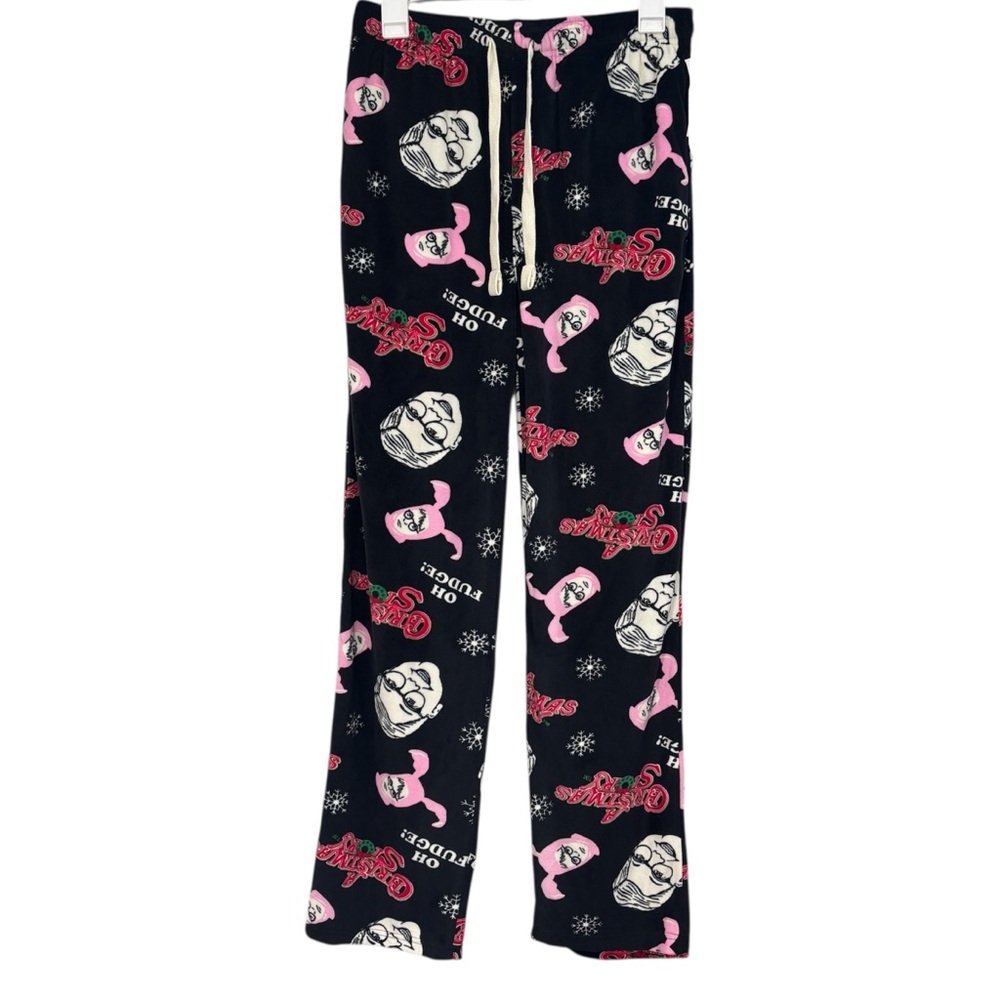 A Christmas Story Men’s Sleep Pajama Black Ralphie Bunny Pants Size Small NWT